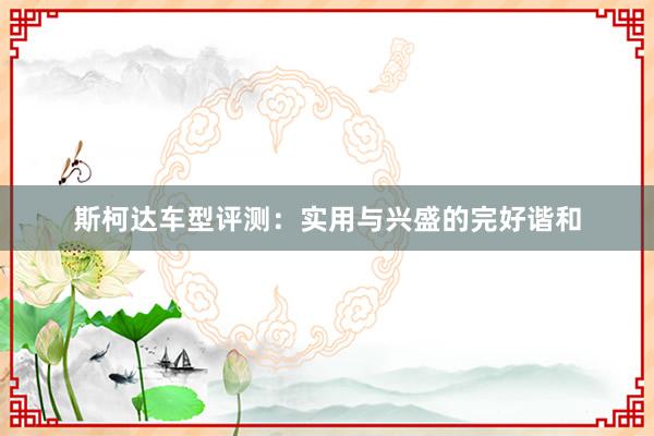 斯柯达车型评测：实用与兴盛的完好谐和